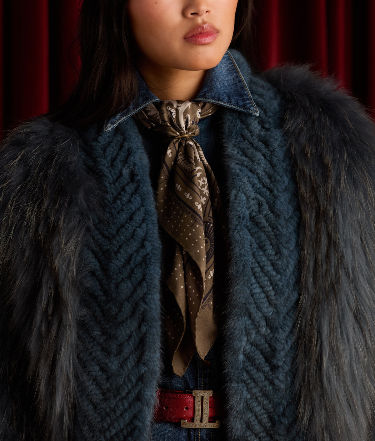 Roots Silk Scarf :: Olive 2