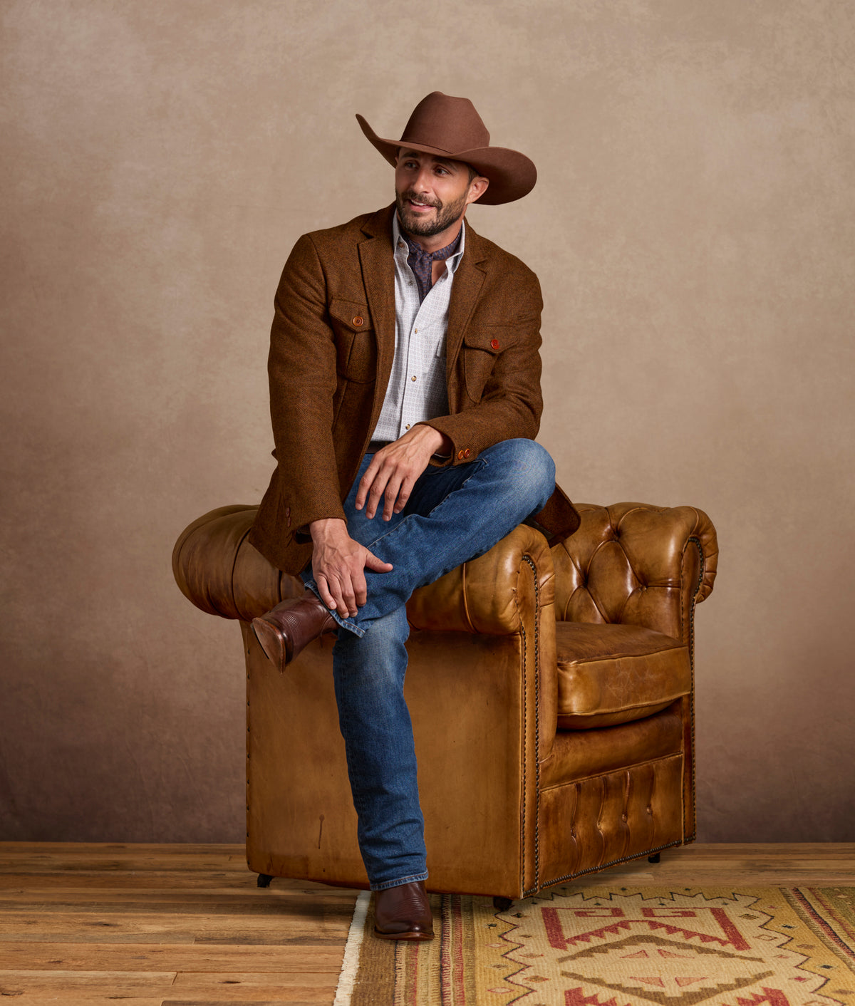 Andrew Shetland Wool Jacket :: Brown 12