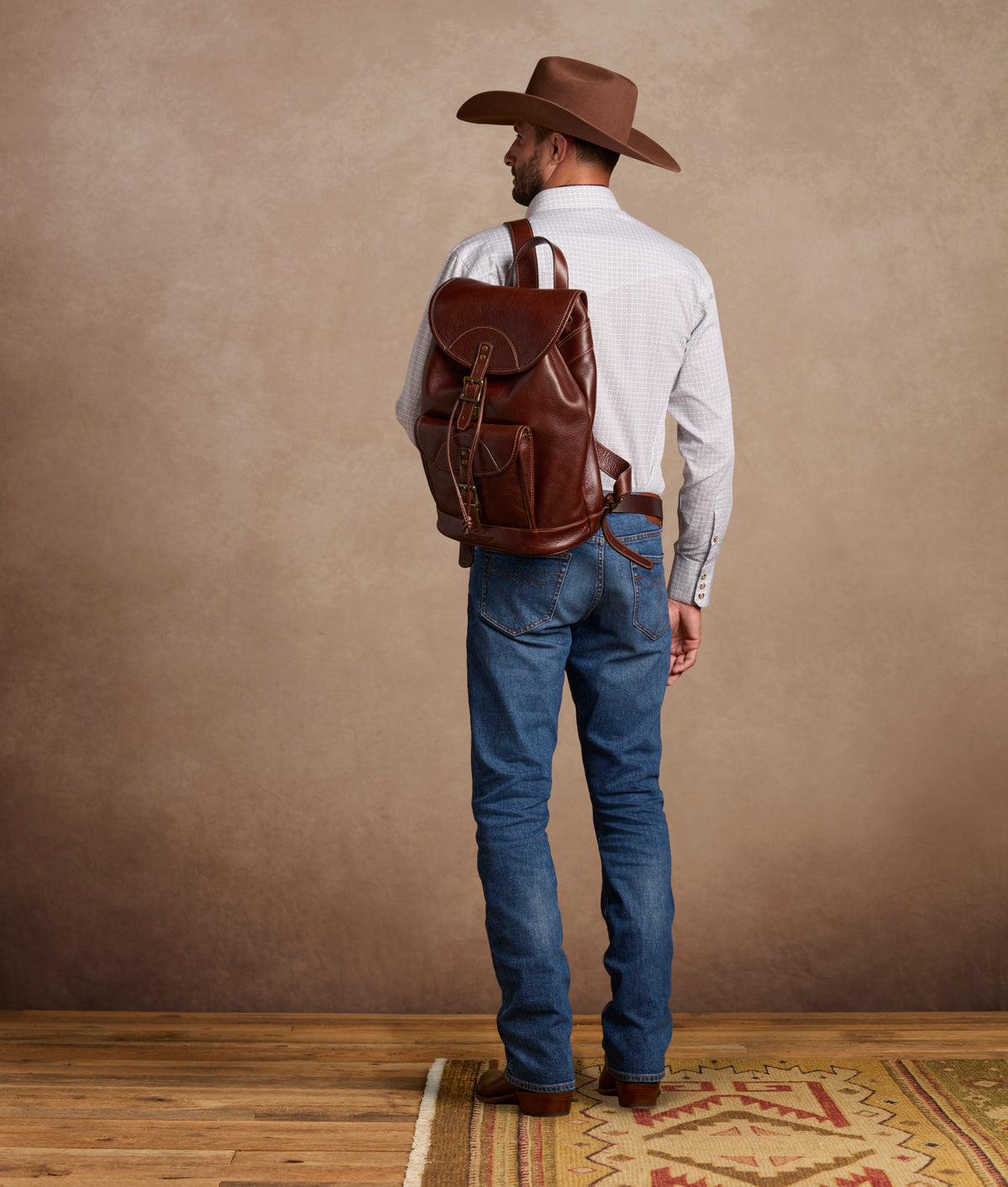 Heritage Buckle Backpack :: Brown 2