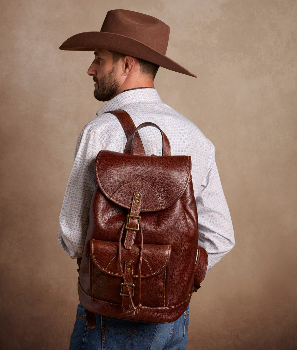 Heritage Buckle Backpack :: Brown 10