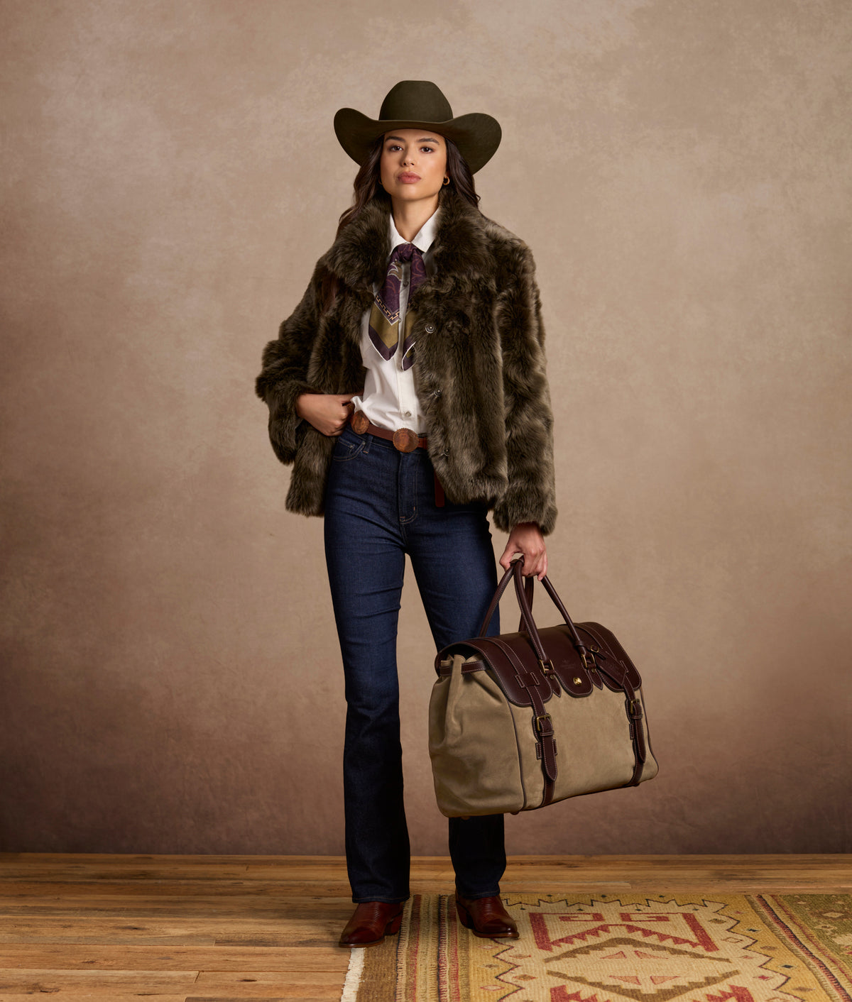Beth Toscana Shearling Jacket :: Olive 13