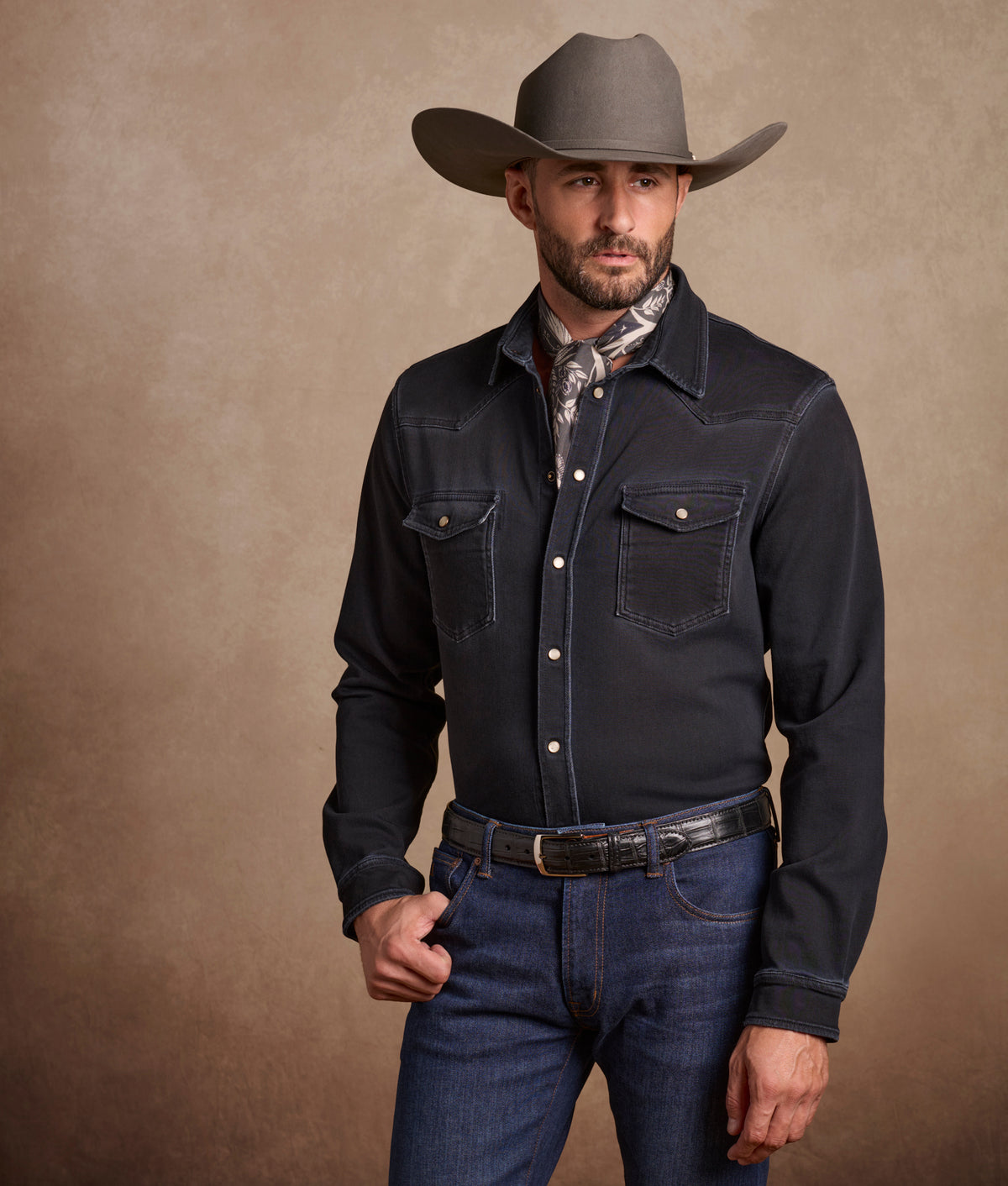 Roper Denim Shirt :: Black Denim 9