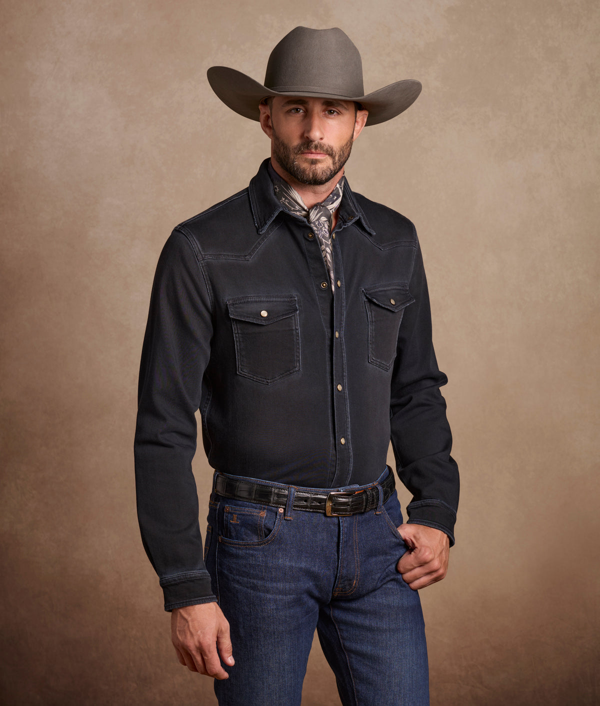 Roper Denim Shirt :: Black Denim 11