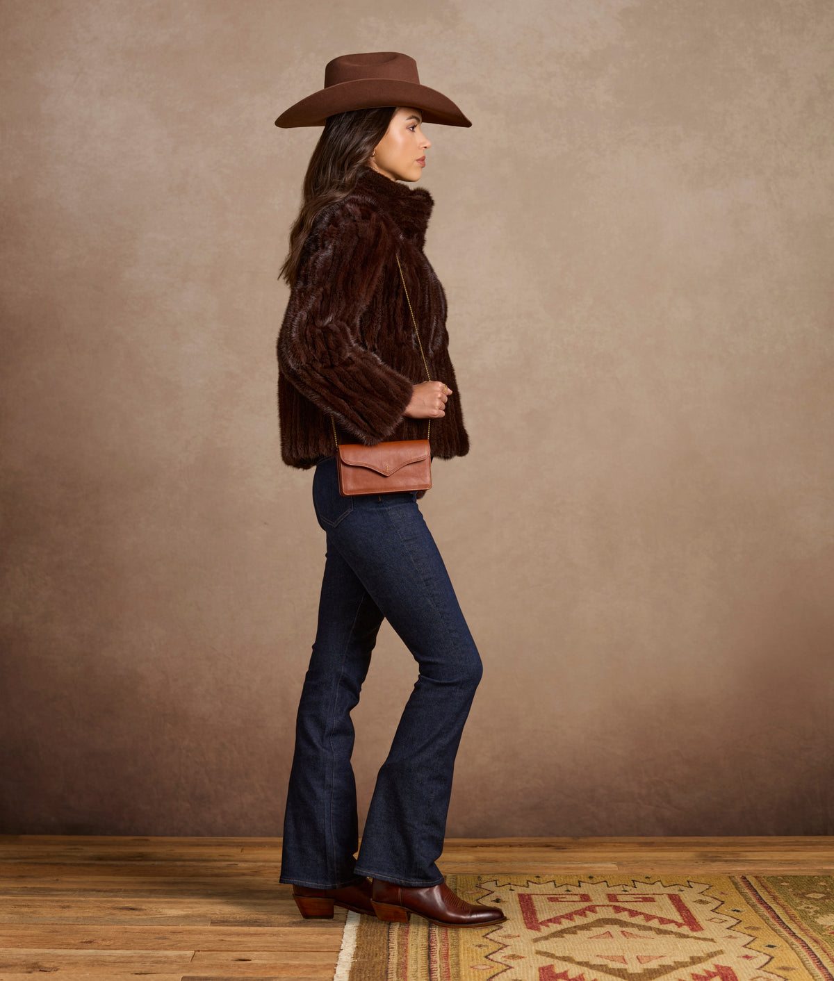 Bridget Long Wallet On A Chain :: Brown 2
