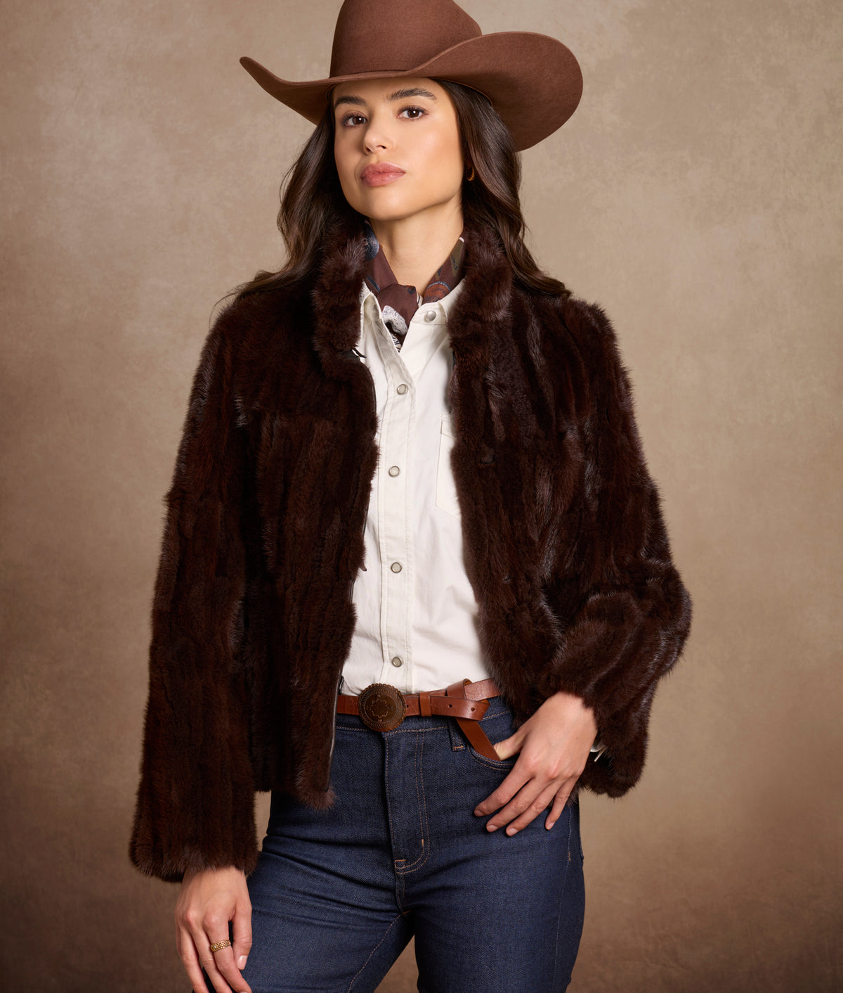 Melanie Mink Jacket :: Mahogany 2