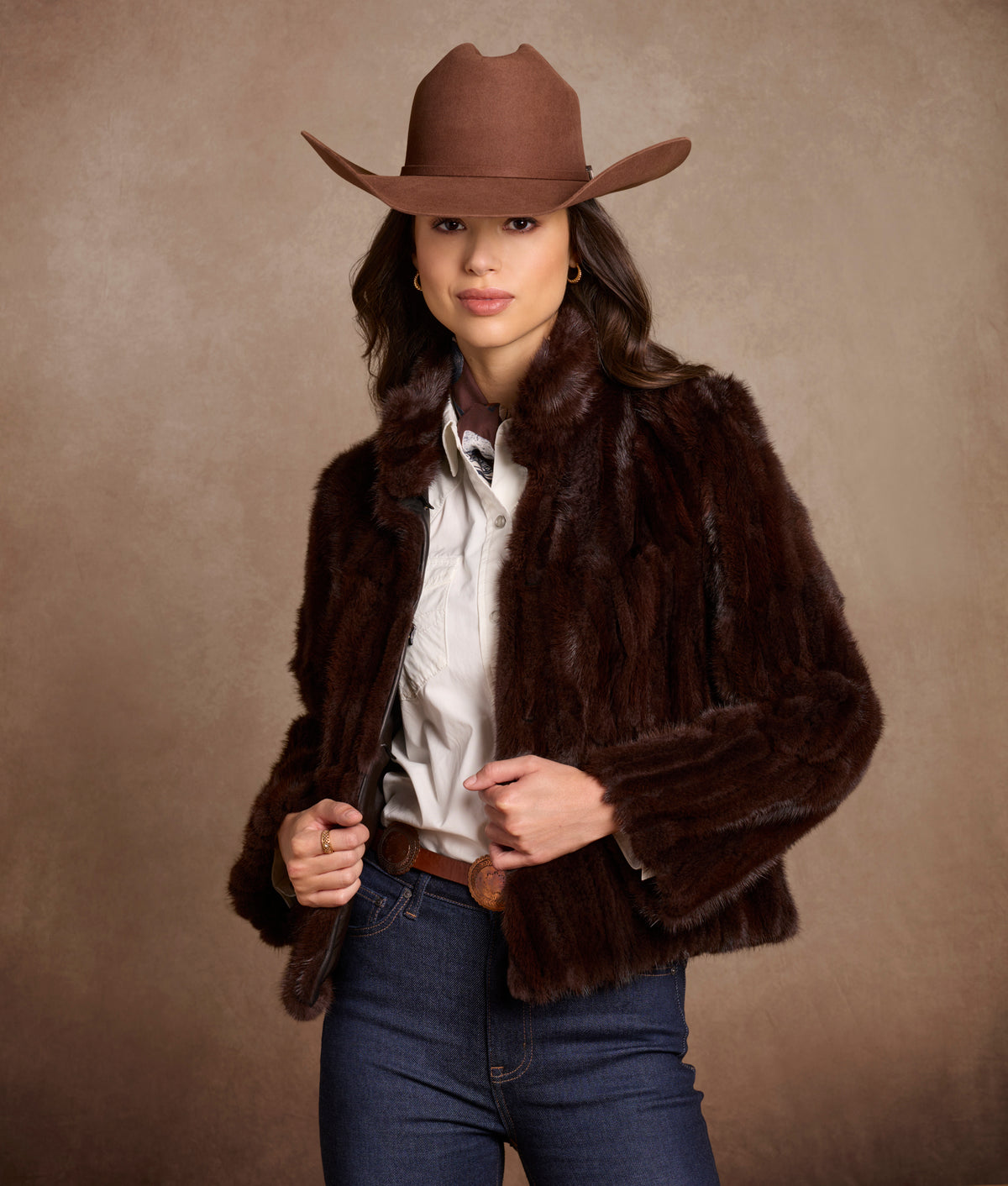 Melanie Mink Jacket :: Mahogany 12