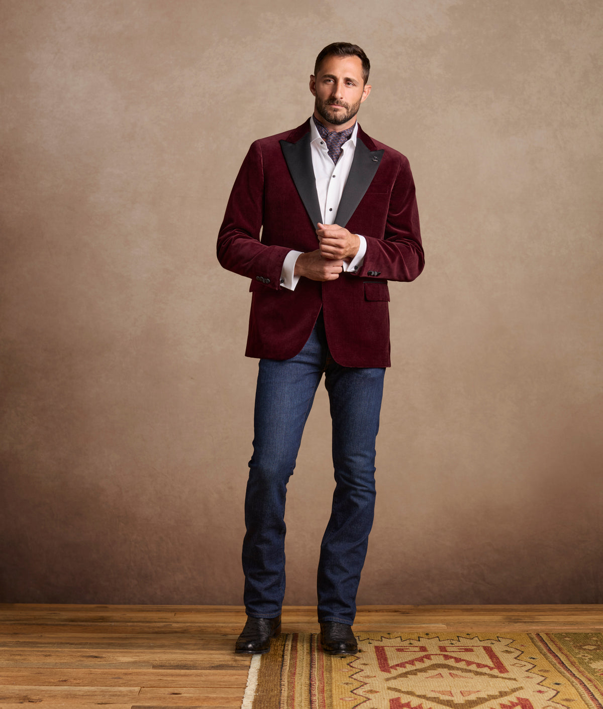 Lucchese Velvet Sport Coat :: Black Cherry 5