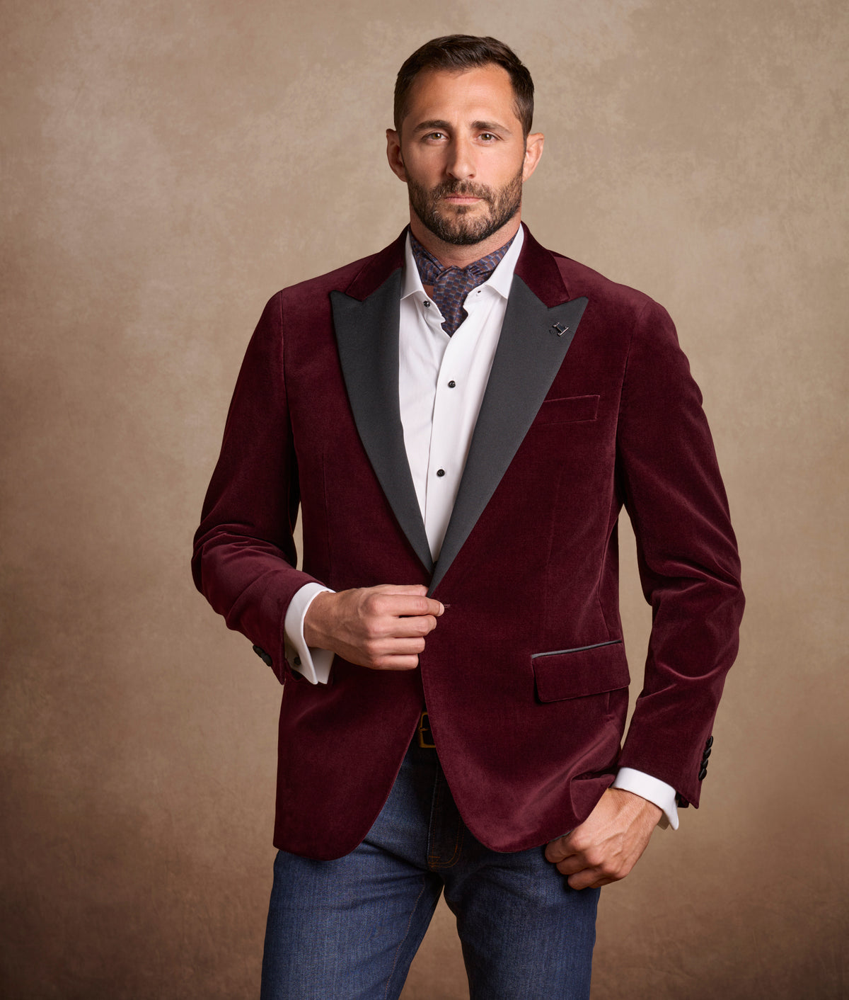 Lucchese Velvet Sport Coat :: Black Cherry 10