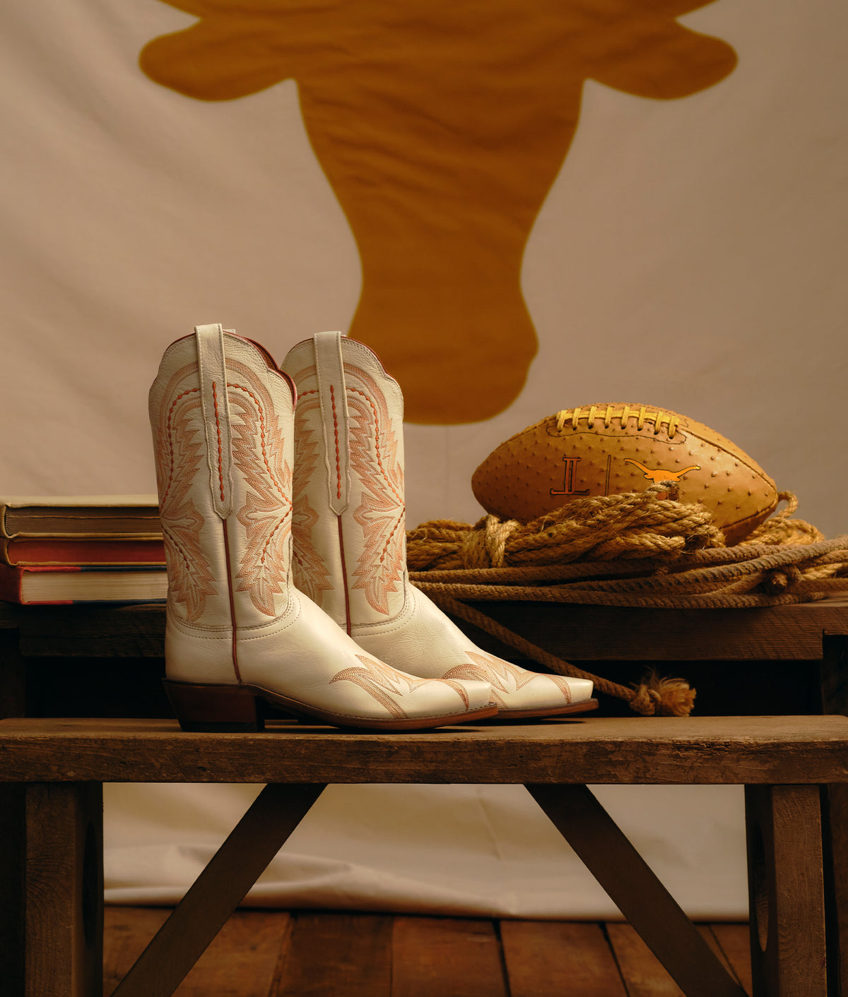 Tilly :: Glitz Cream W/ Burnt Orange Stitching 3