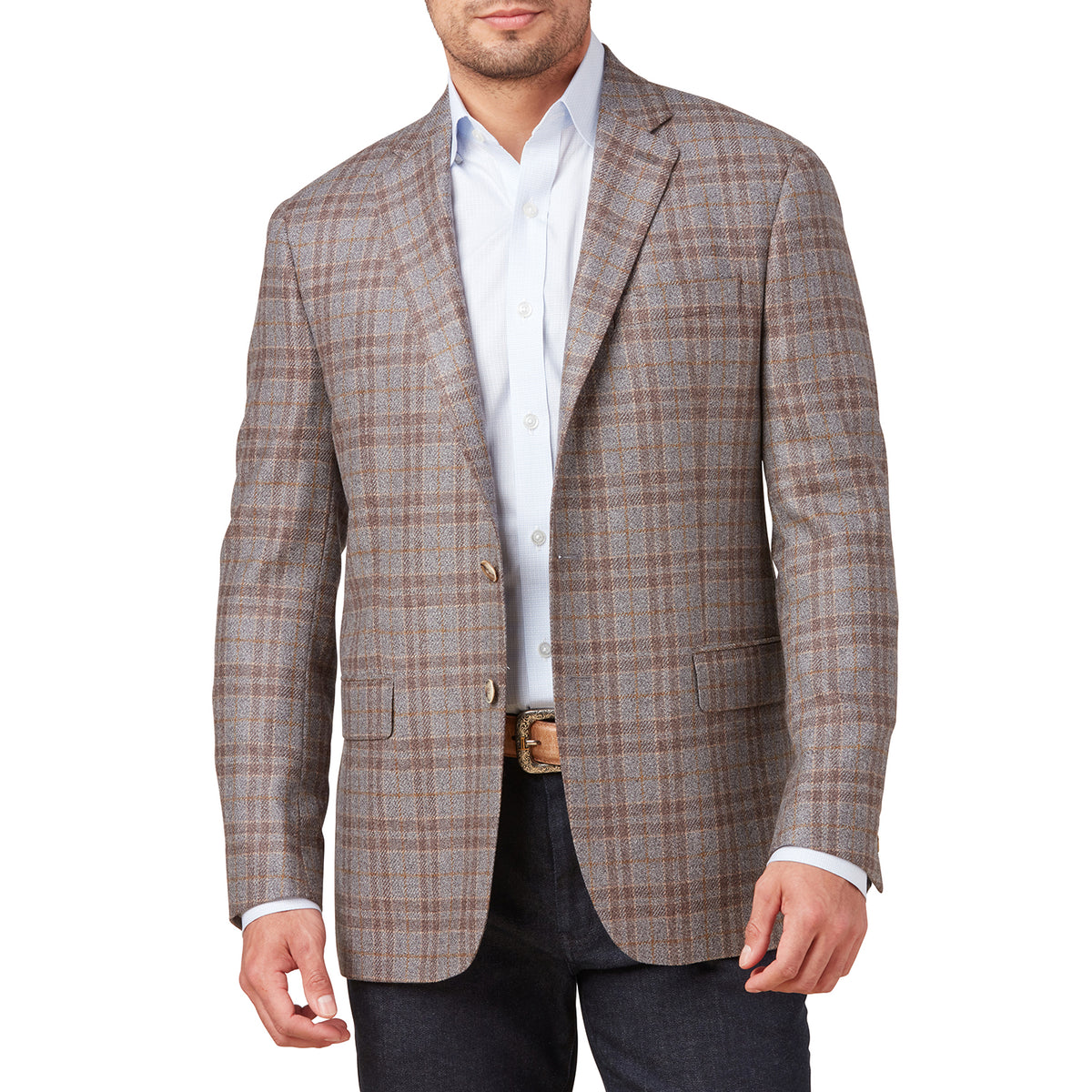 
    Lucchese Sport Coat :: Grey And Tan Plaid
