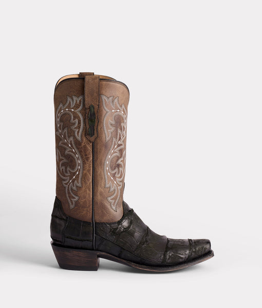 Lucchese 黒タグ 7 1/2D ブラック オーストリッチ ルケーシー Burke Boot - Black/Charcoal - Lucchese