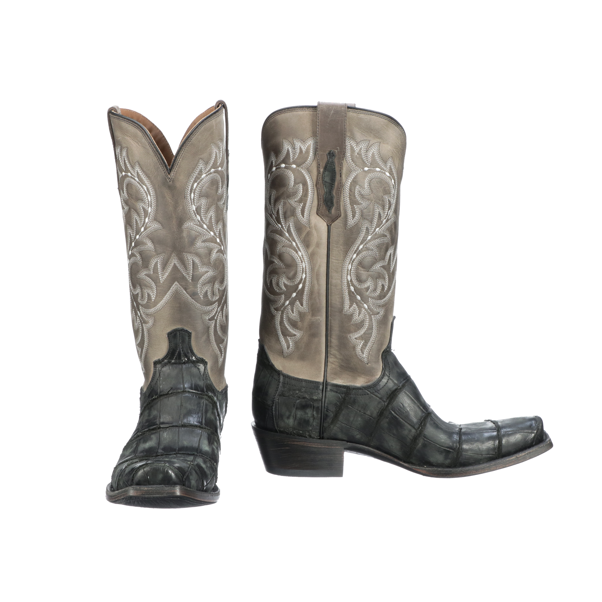 Lucchese black 2025 gator boots