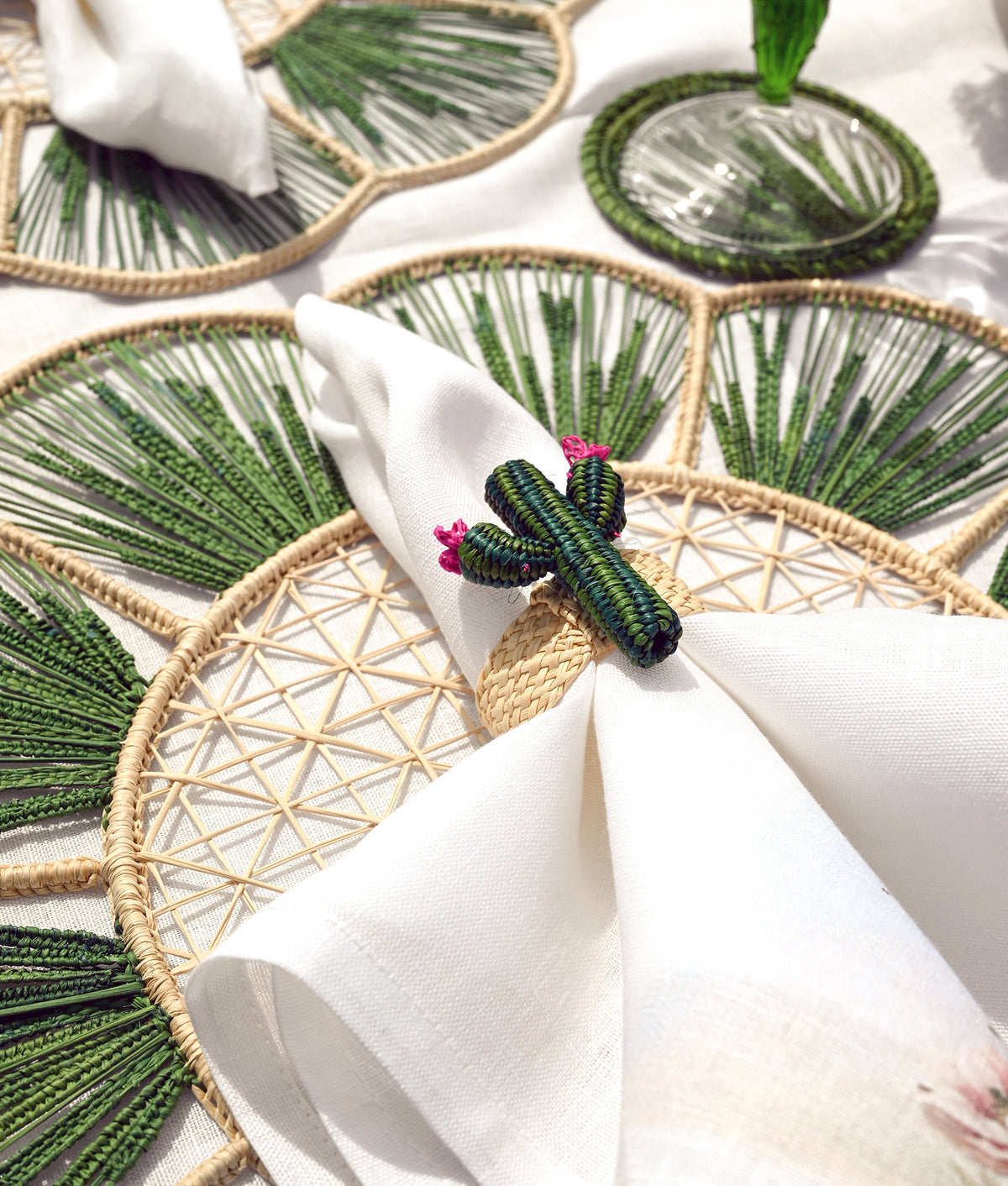 Saguaro Cacti Napkin Rings - Set of Four :: Green 3