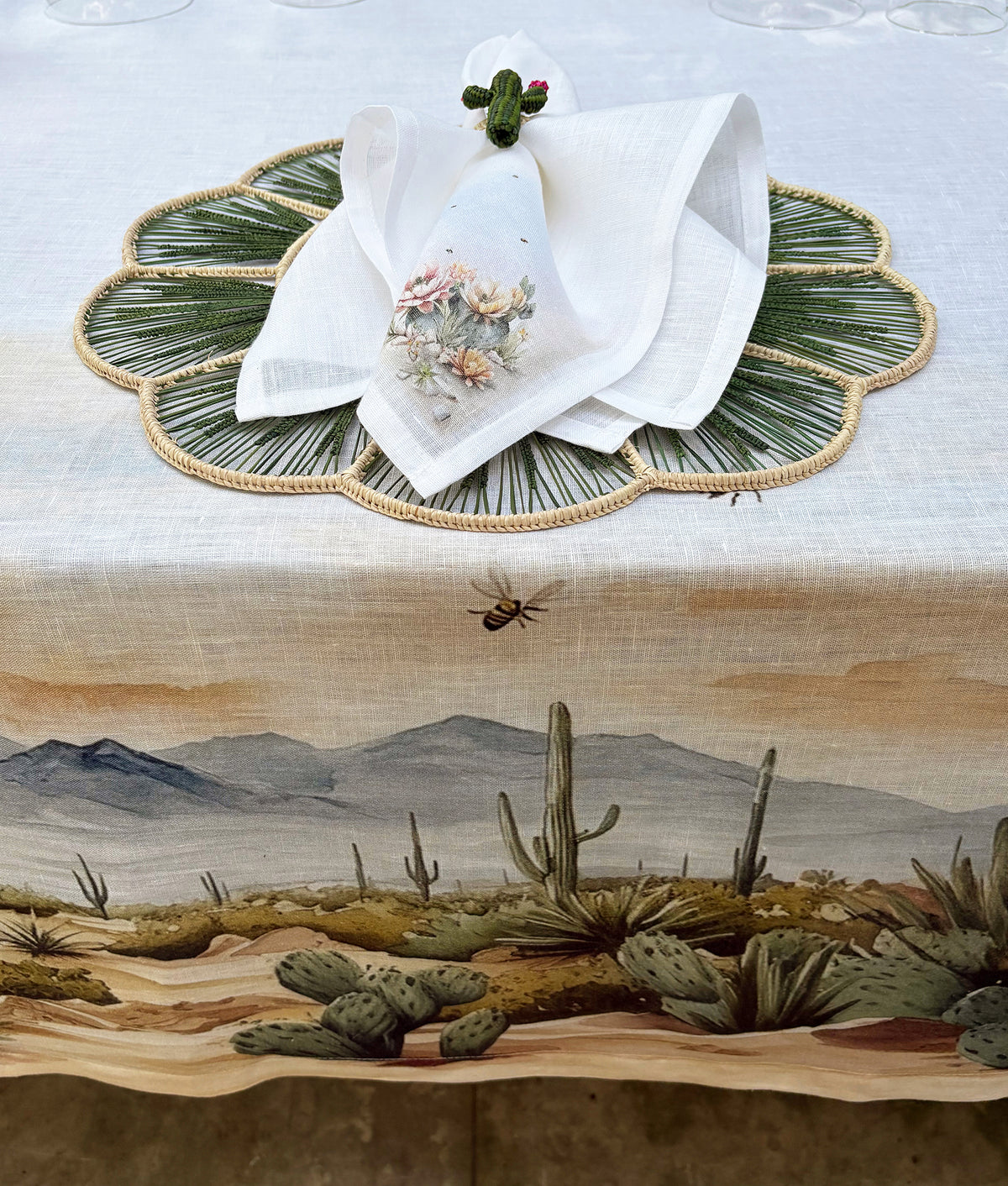 Saguaro Cacti Napkin Rings - Set of Four :: Green 4