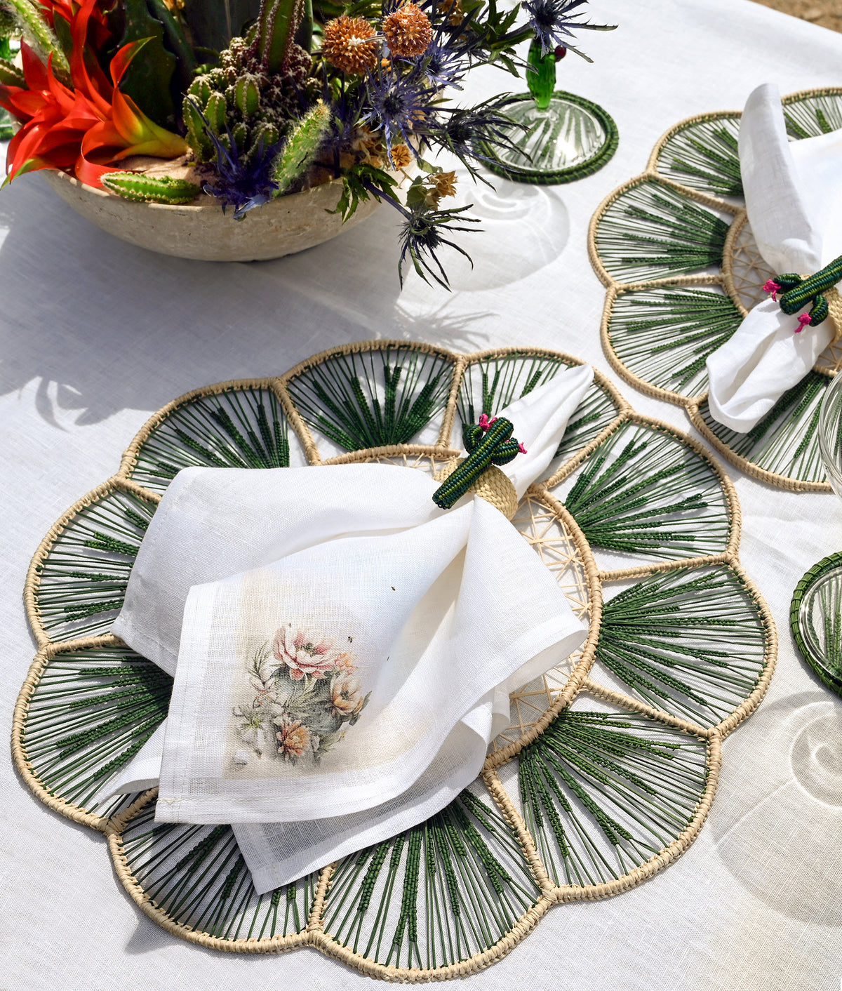 Desert Blooms Napkins - Set of 4 :: Green 3