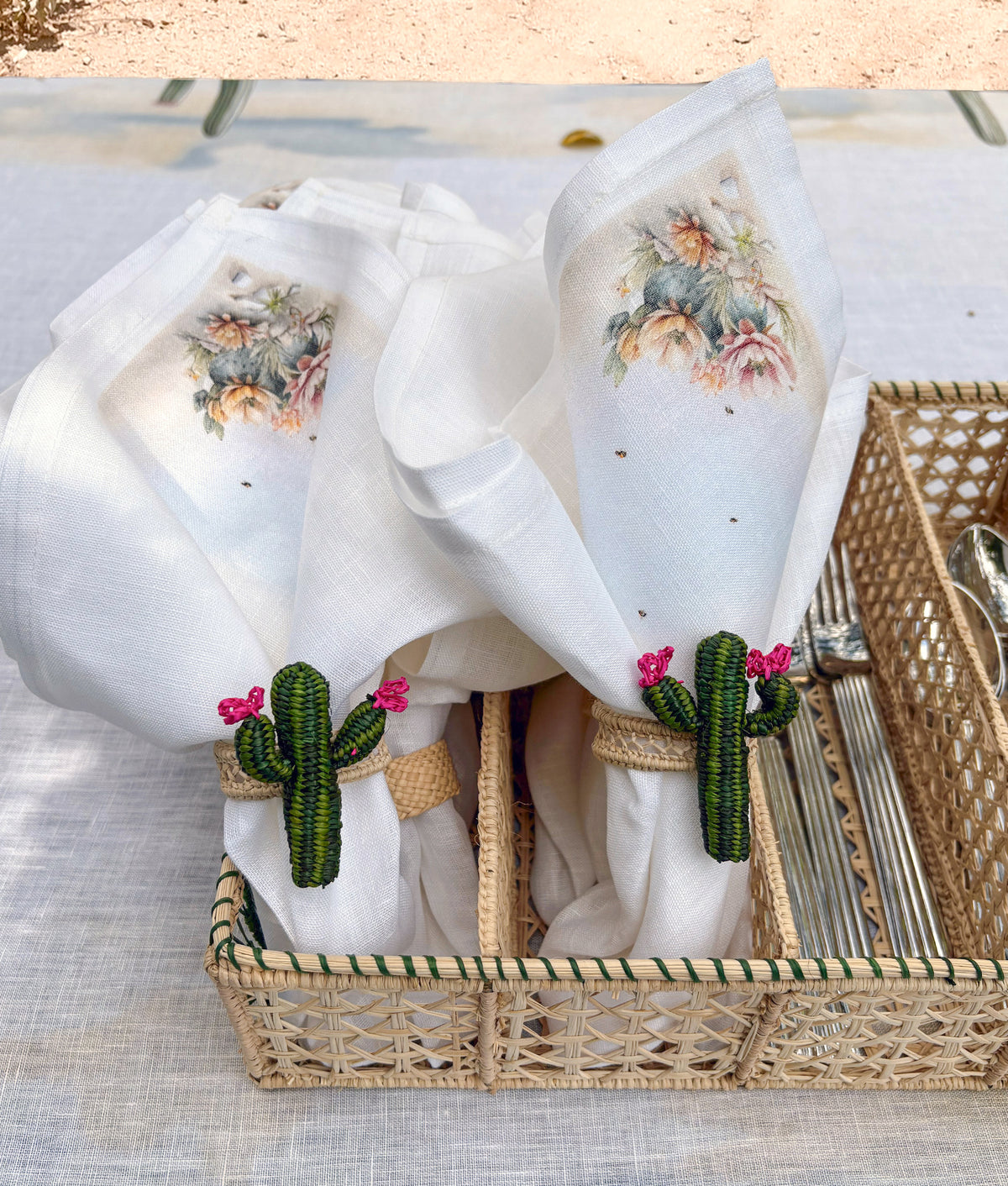 Desert Blooms Napkins - Set of 4 :: Green 5