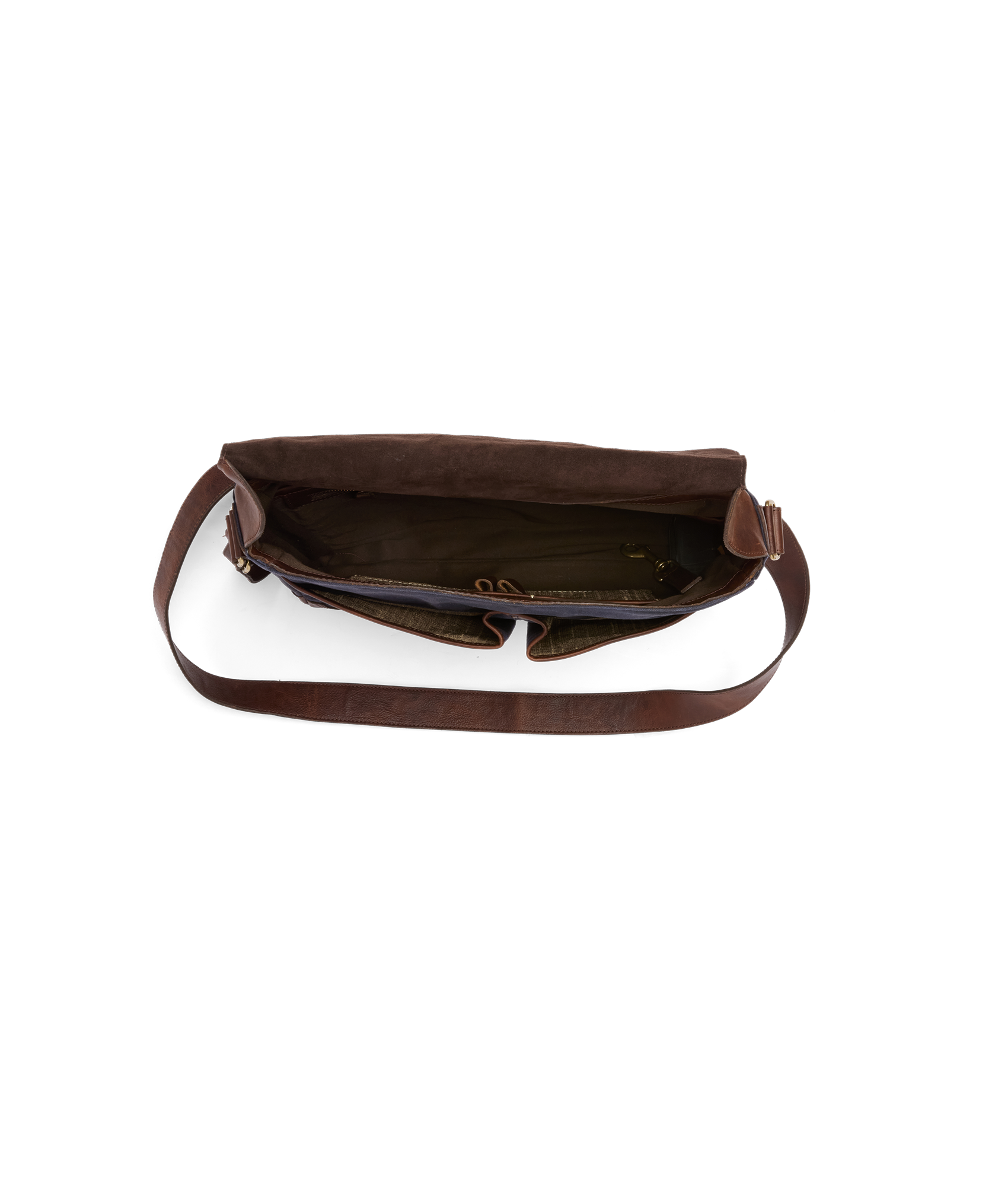 Lucchese Everyday Waxed Canvas Messenger Bag Navy