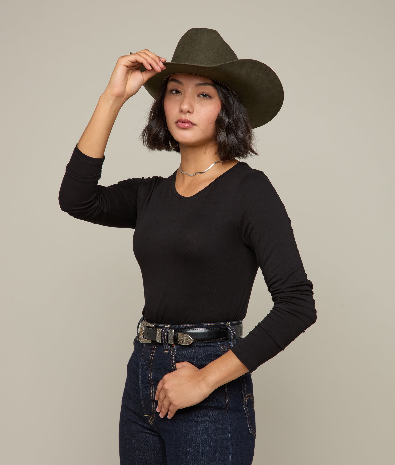 Long Sleeve Soft Touch Tee :: Black product image