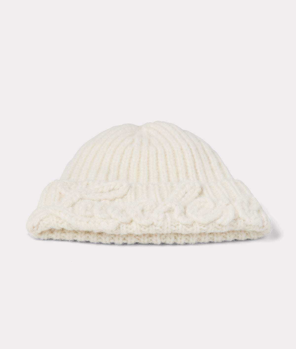 Script Knitted Beanie :: Cream 3