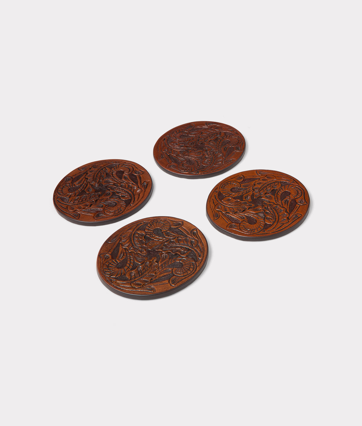 Carver Coaster - Set of Six :: Brown 4