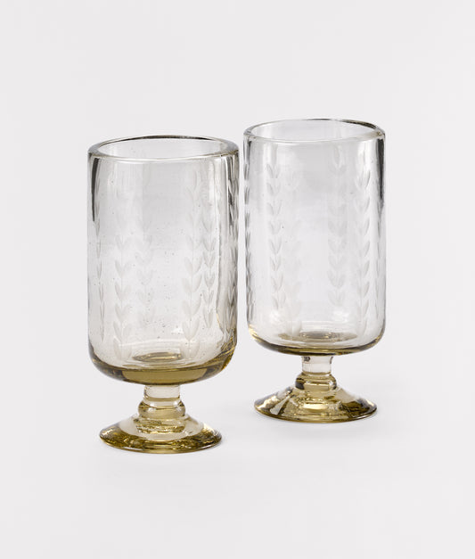 Meadow Stemmed Drinking Glasses - Set Of Two :: Clear