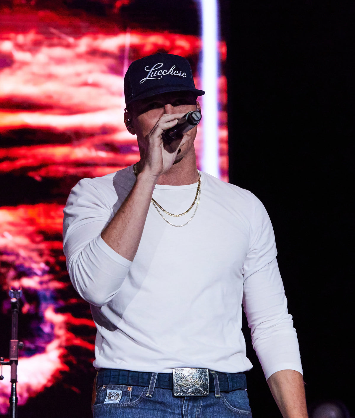 Sueded Caiman Memento Belt :: Navy 5