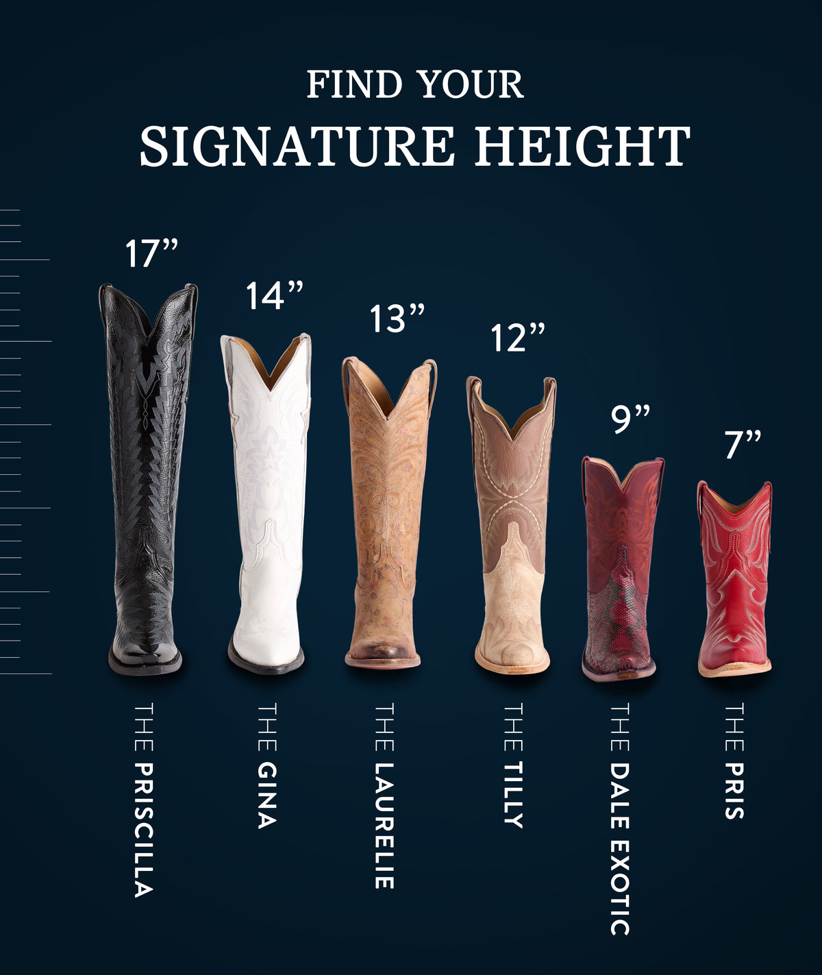 Women's boot height comparison chart 7
