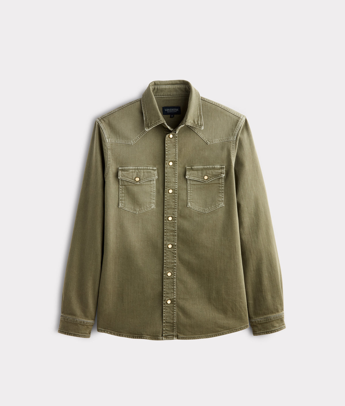 Men's Roper Denim Shirt :: Olive Green 1