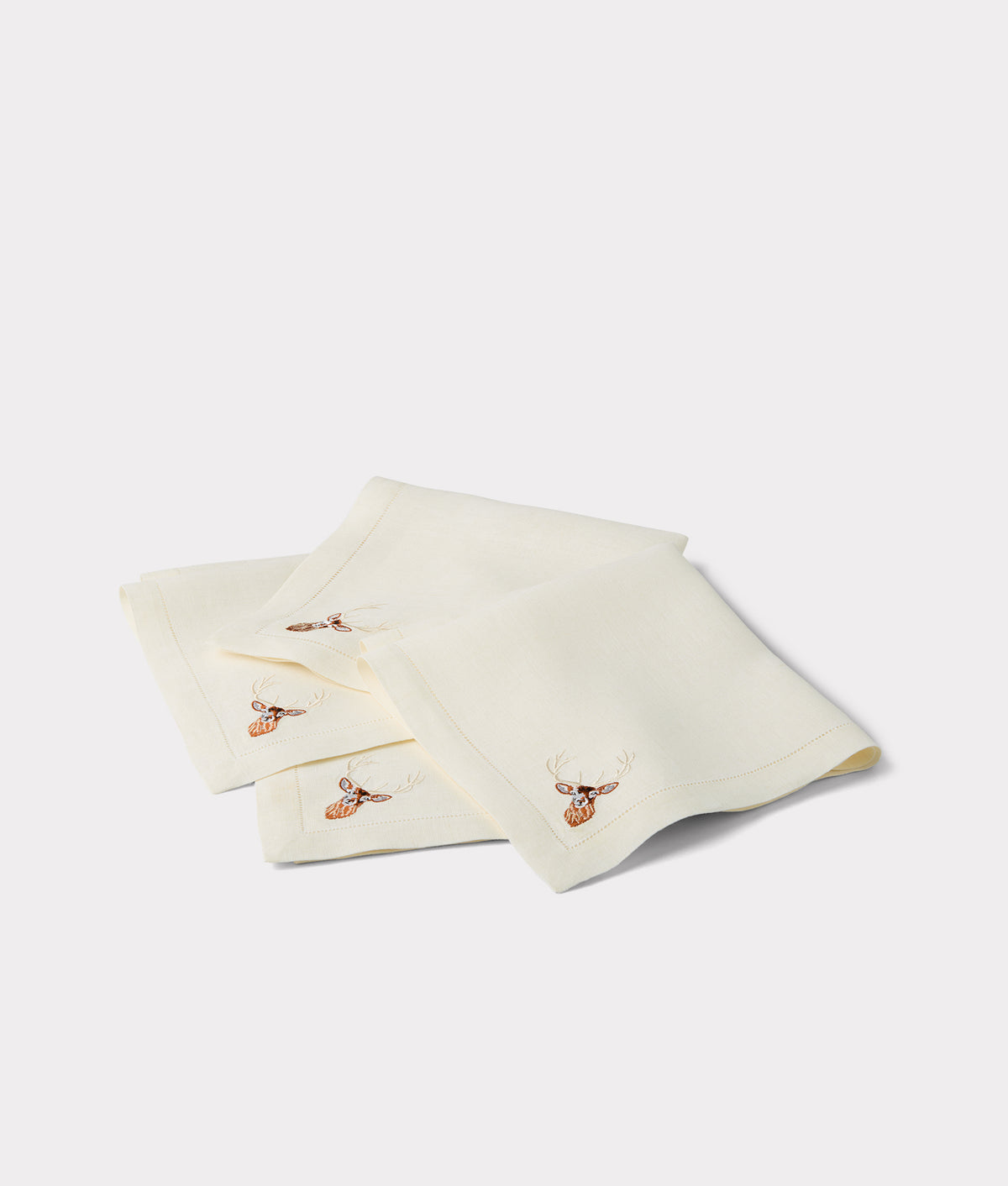 Stag Dinner Napkins :: Ecru 1