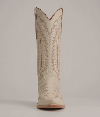 Priscilla :: Glitz Cream W/ Burnt Orange Stitching