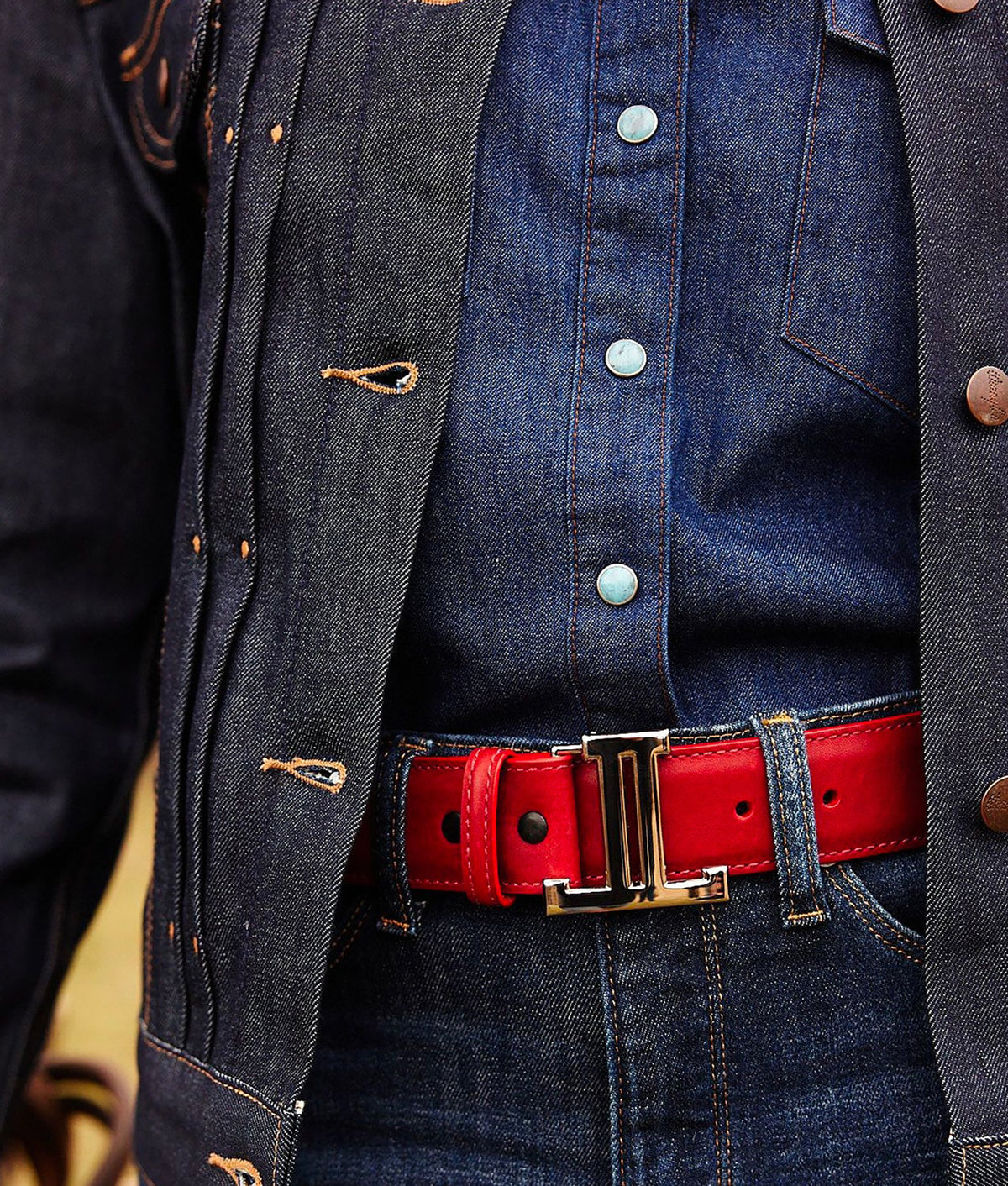 Women's Mirrored L Belt :: Red 6