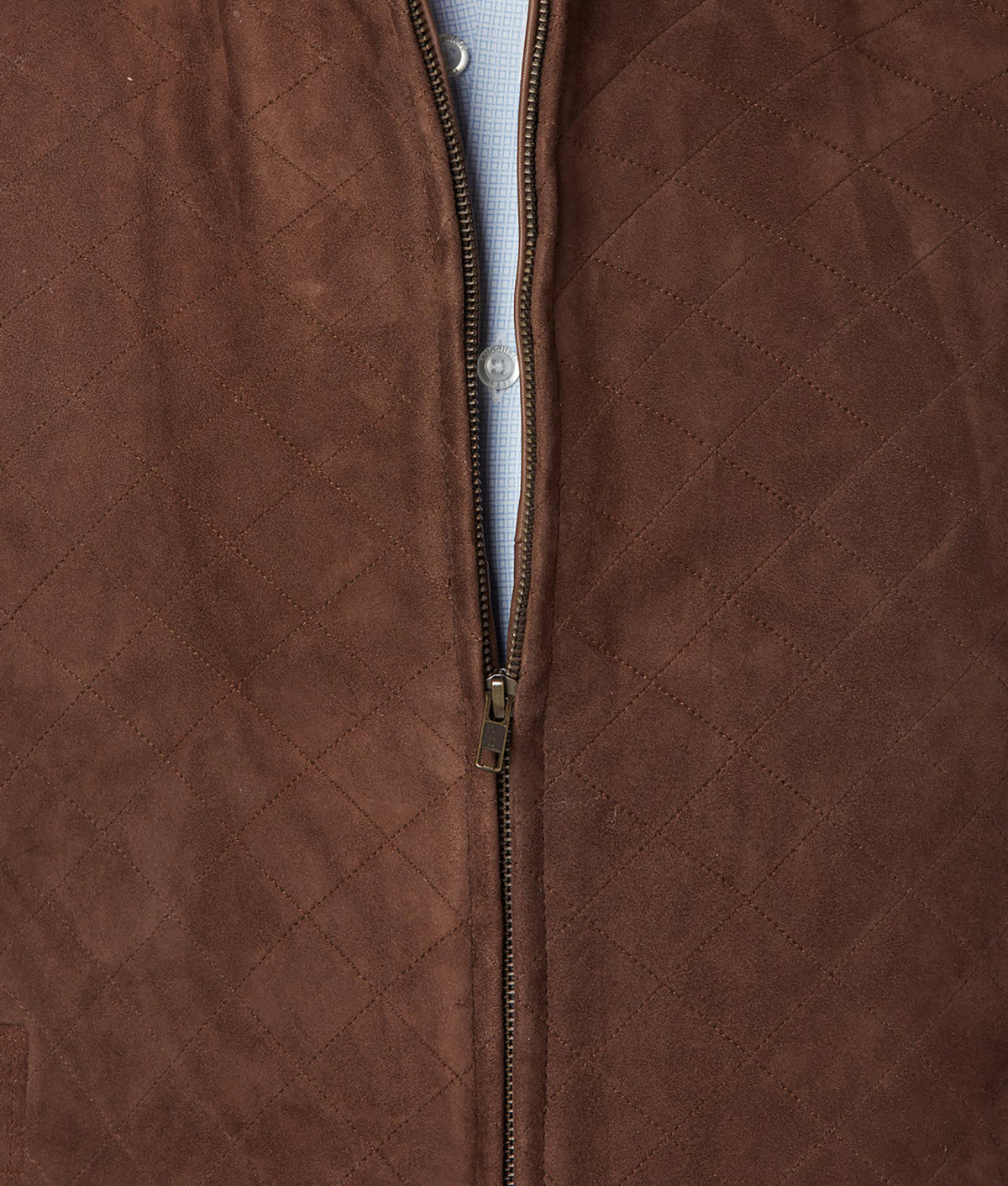 Quilted Suede Vest :: Brown 6