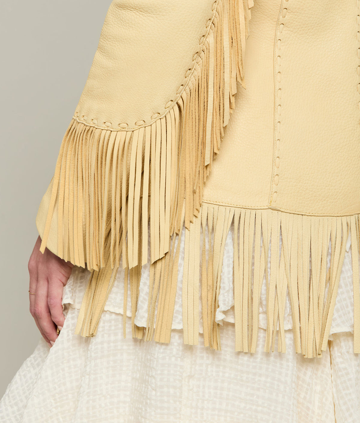 Tallulah Fringe Jacket :: Cream (Smoke) 5
