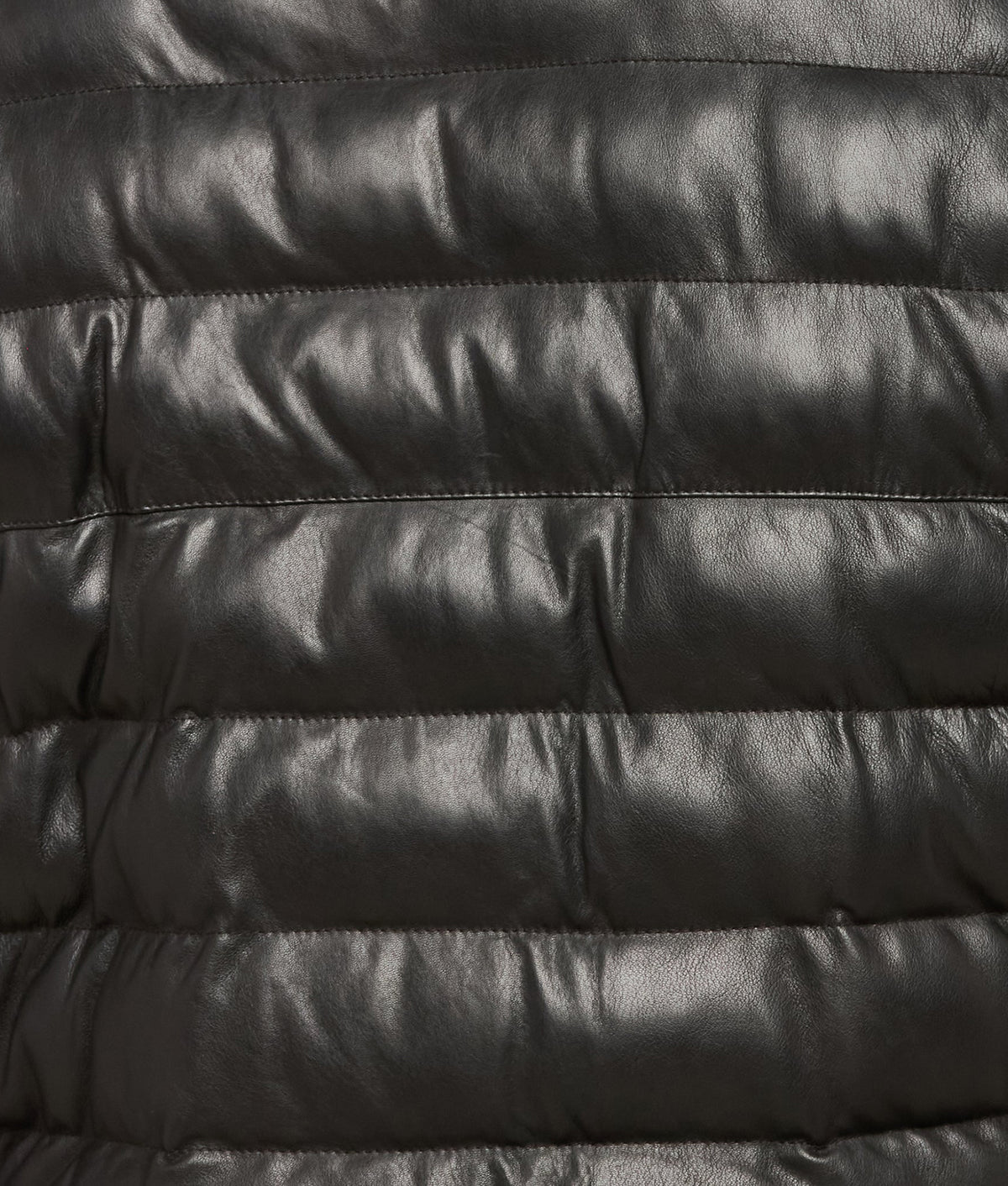 Men's Leather Puffer Jacket :: Black 10