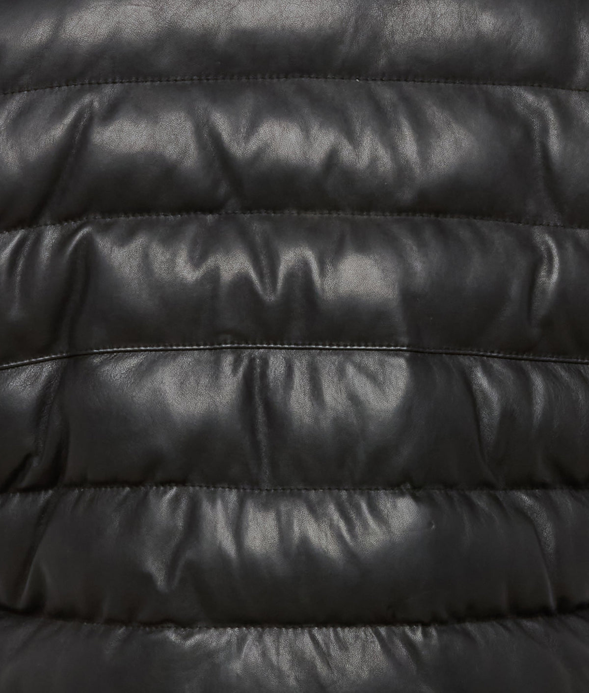 Men's Leather Puffer Vest :: Black 6