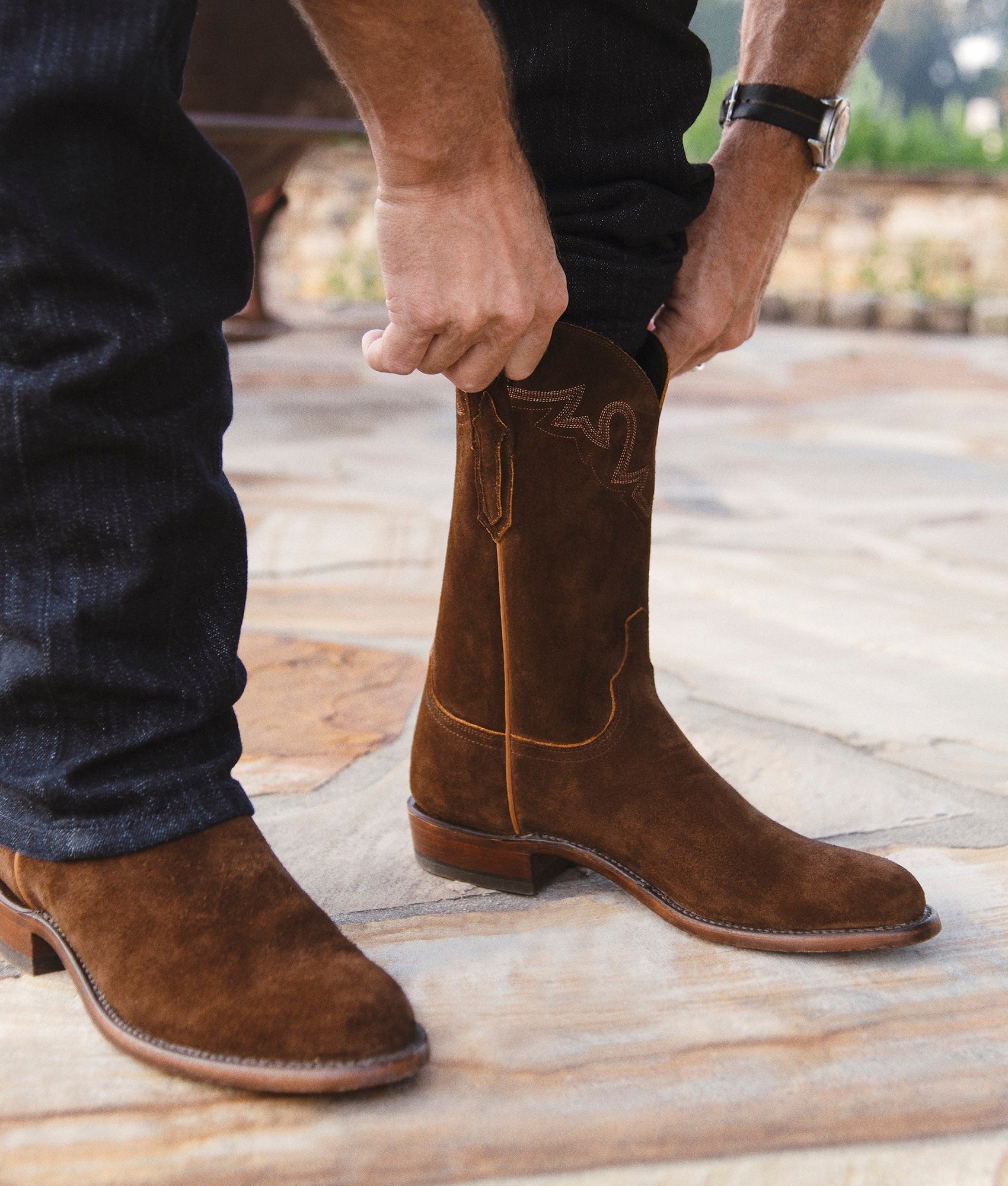 Sunset Suede Boot Chocolate Lucchese - Main Image