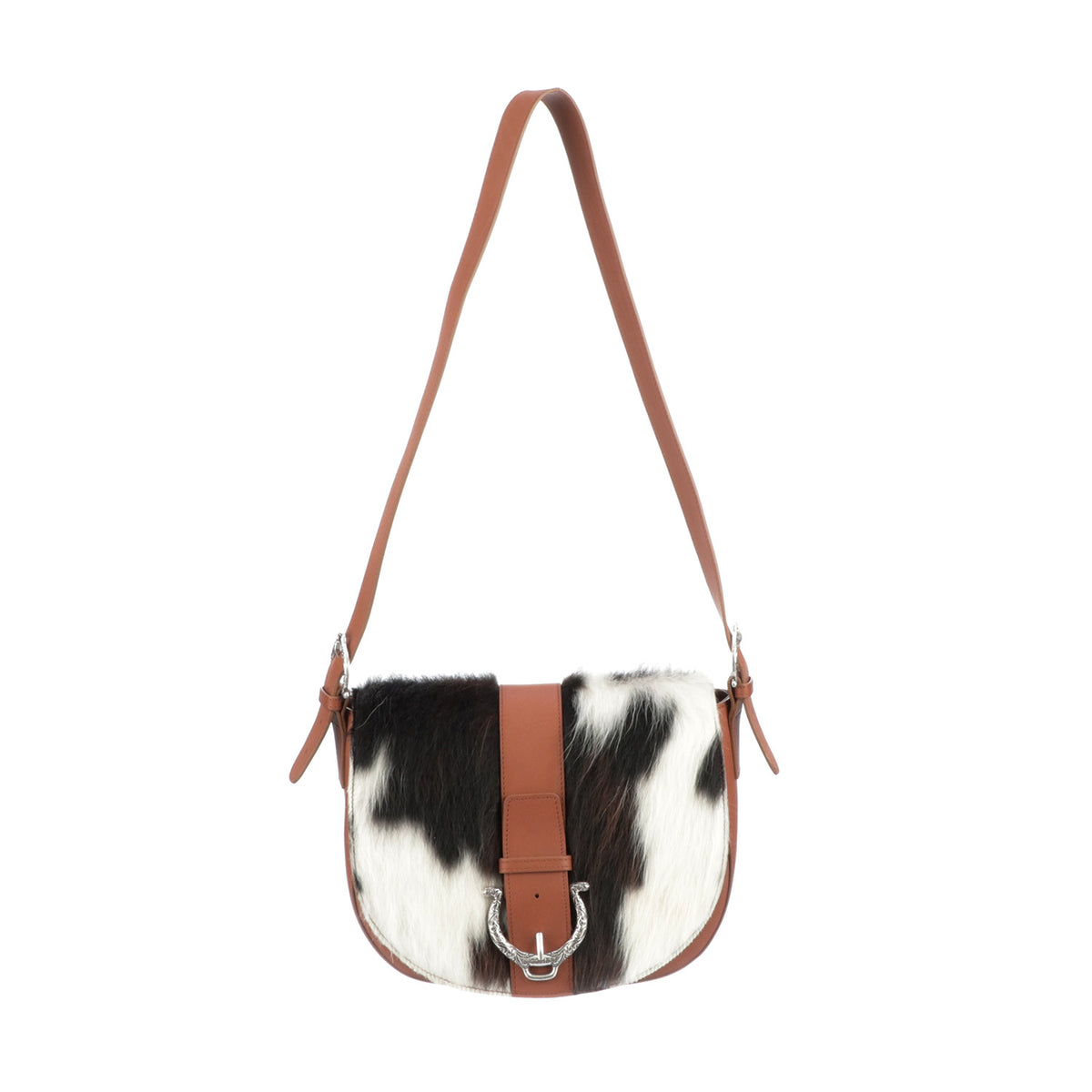 Medium Cowprint Crossbody Bag :: Tan/Brown/White