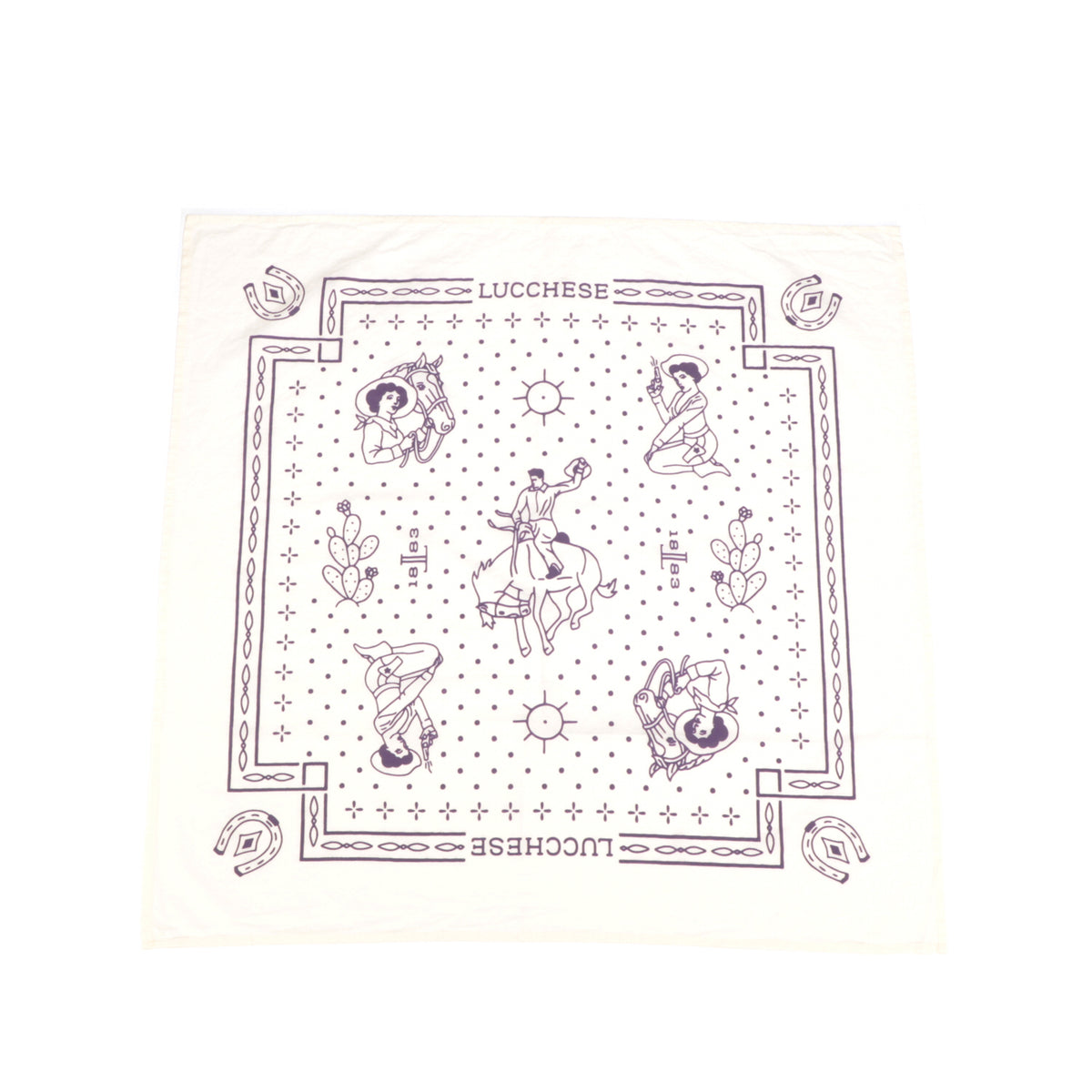 Western Bandana :: Natural & Purple 1