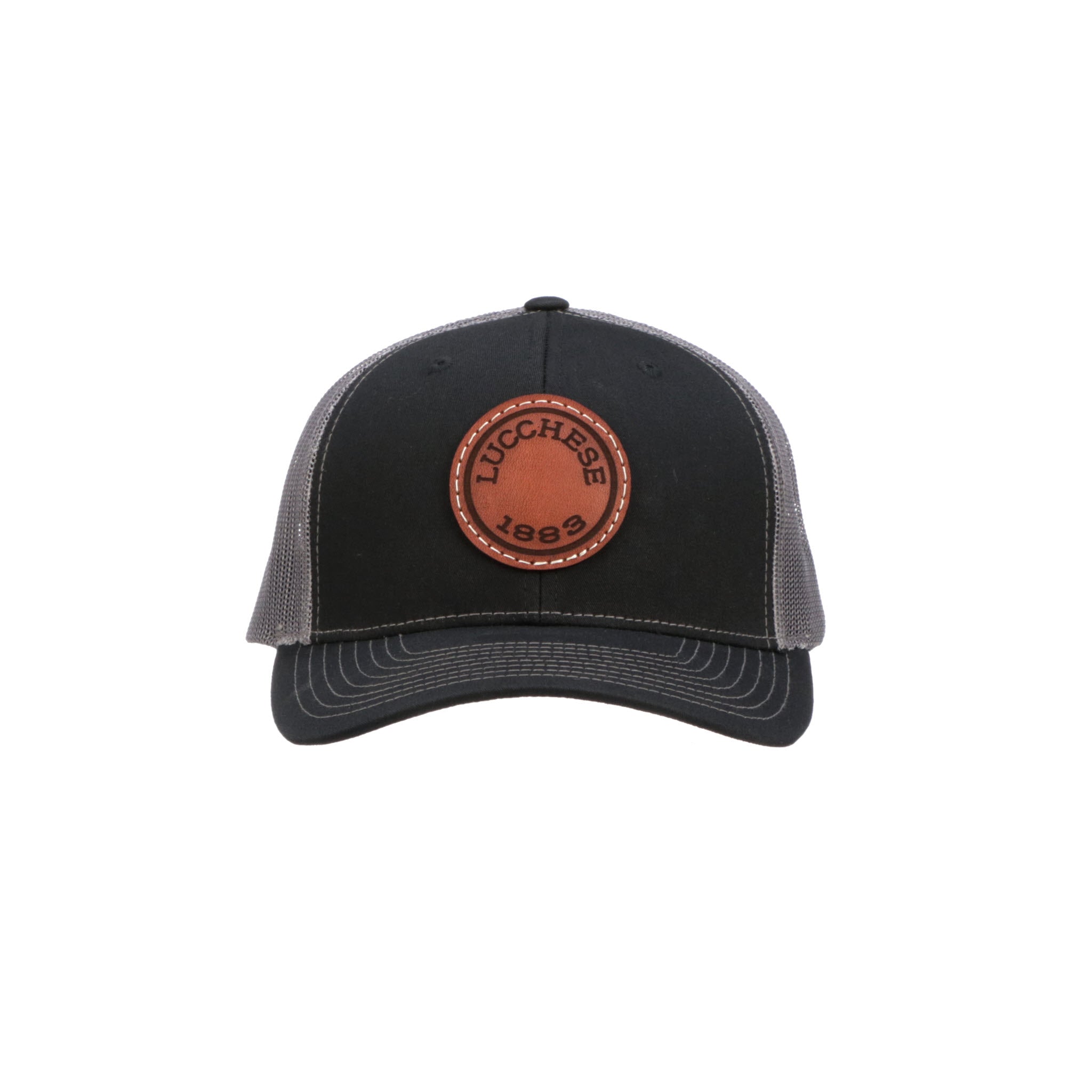 Leather Patch Cap Round + Charcoal