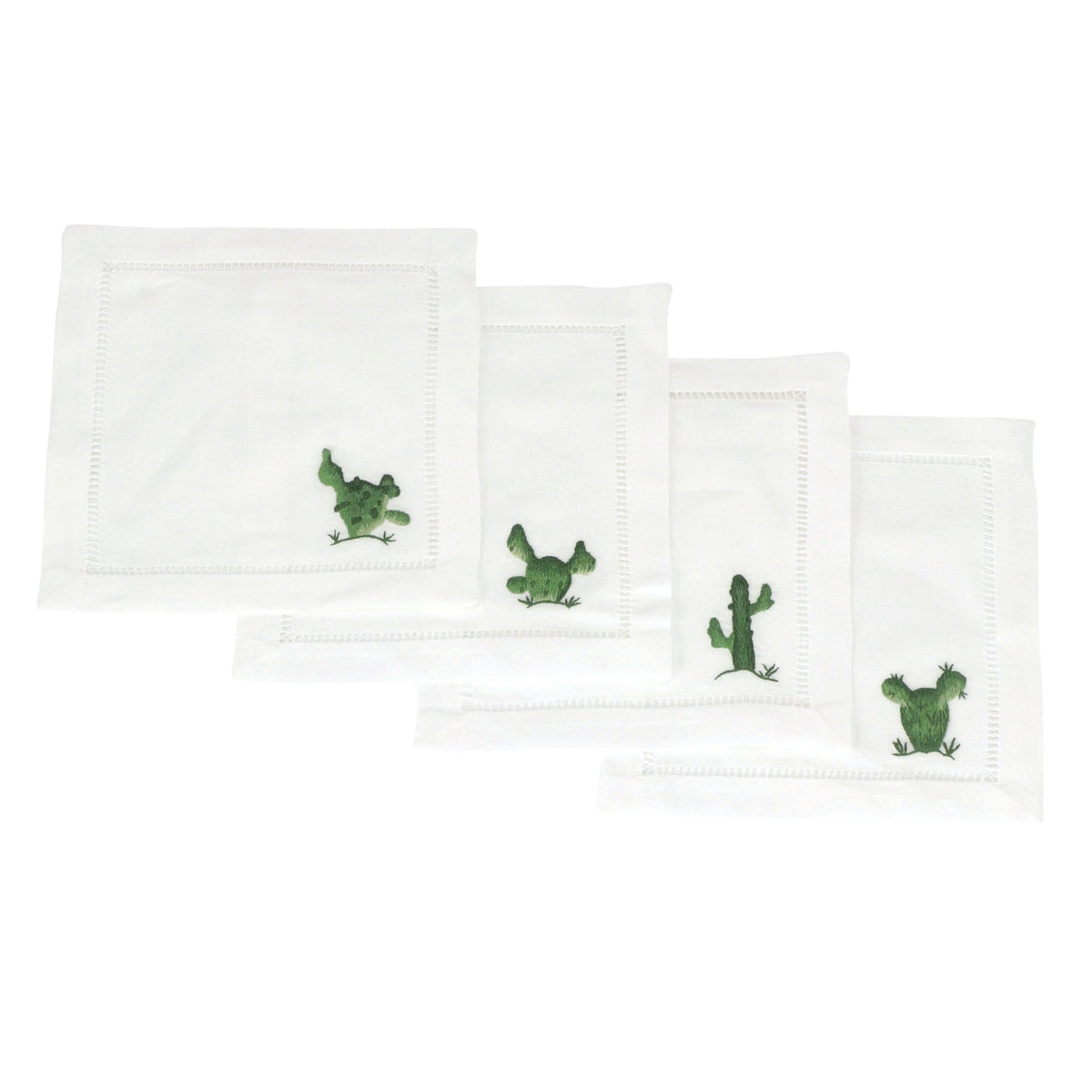 Cactus Cocktail Napkins :: White 1