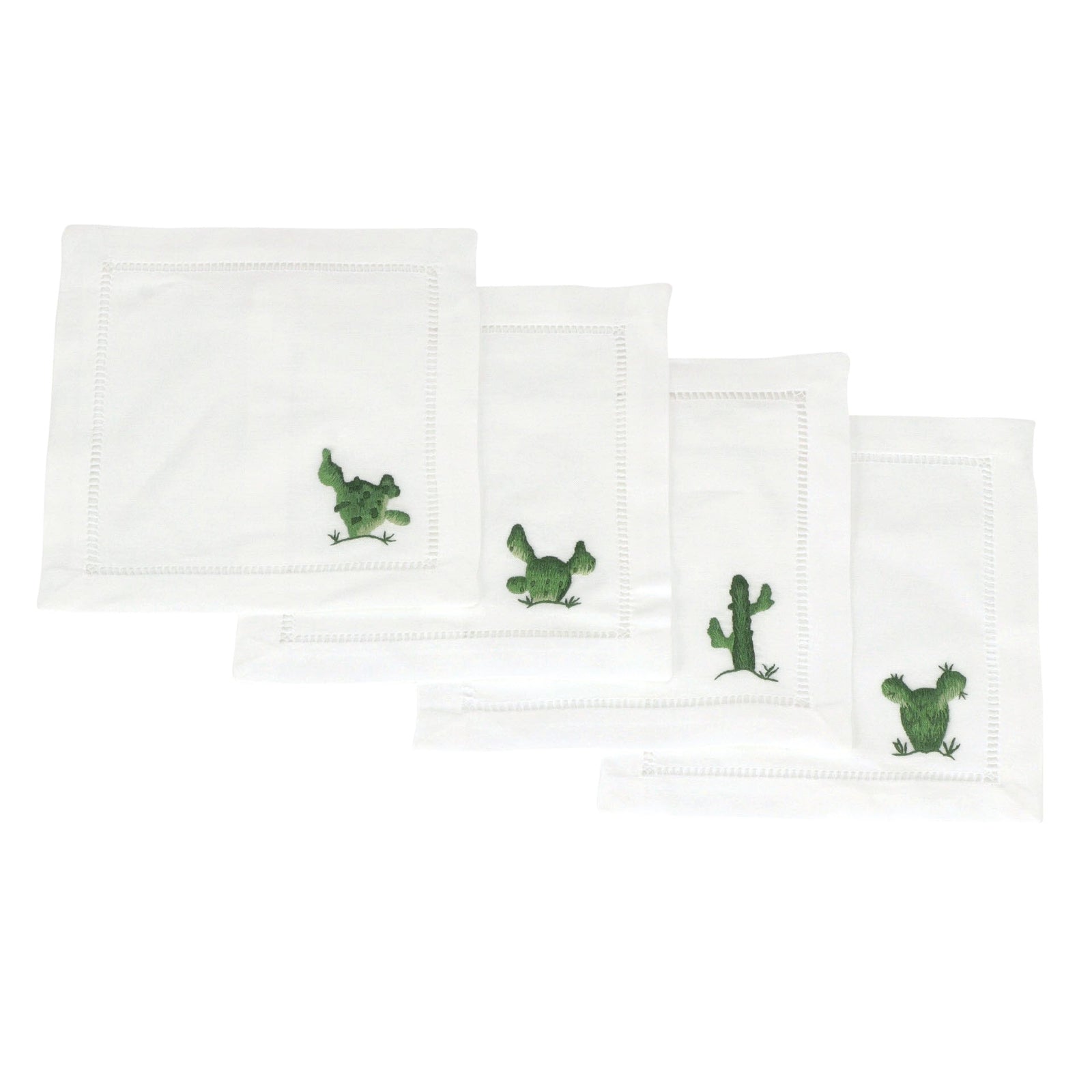 Cactus Cocktail Napkins :: White